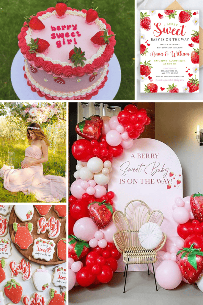 A berry sweet strawberry summer baby shower theme