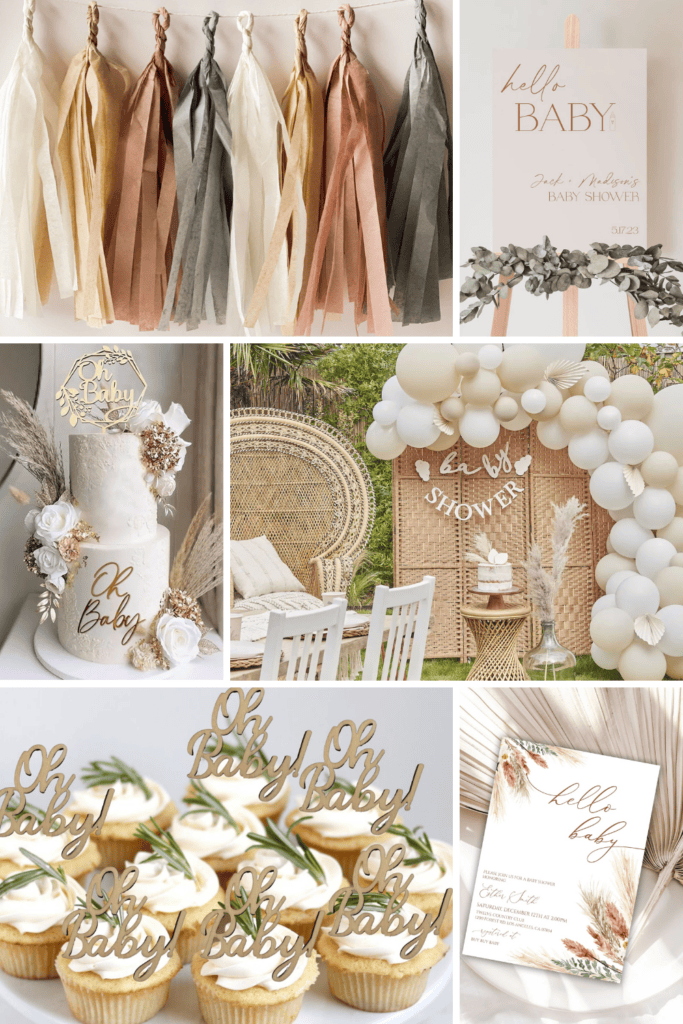 Summer boho baby shower theme