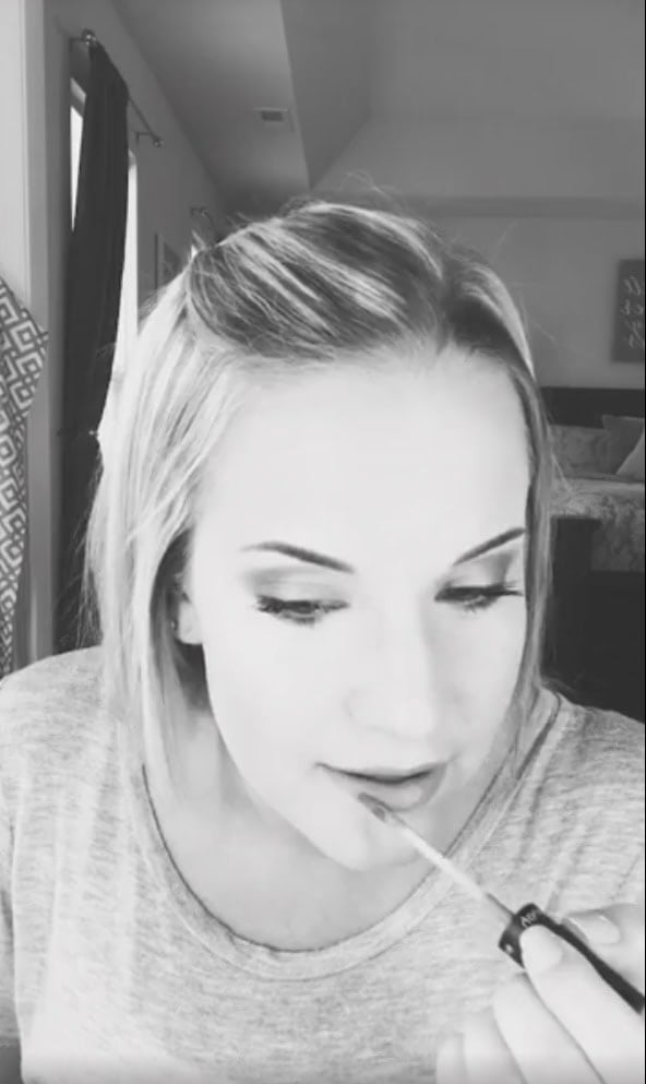 Black and white to color makeup gender reveal