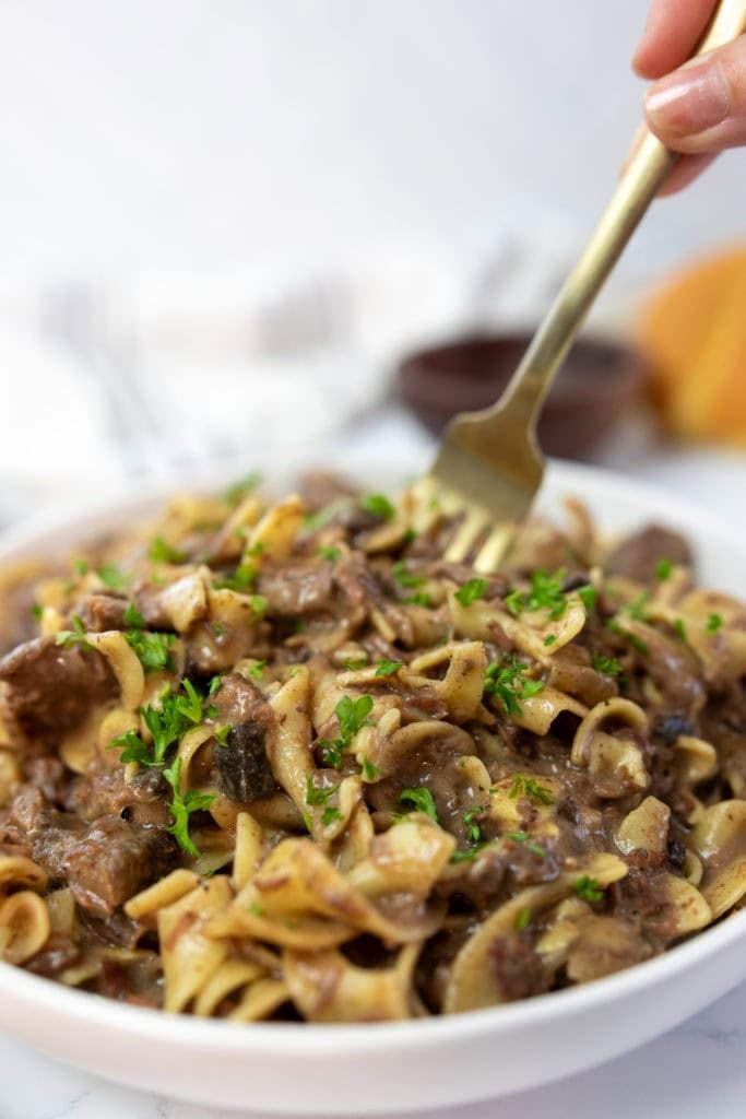 Freezer beef stroganoff 