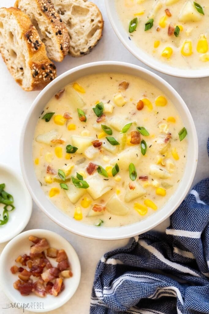 Potato corn chowder freezer meals for new moms