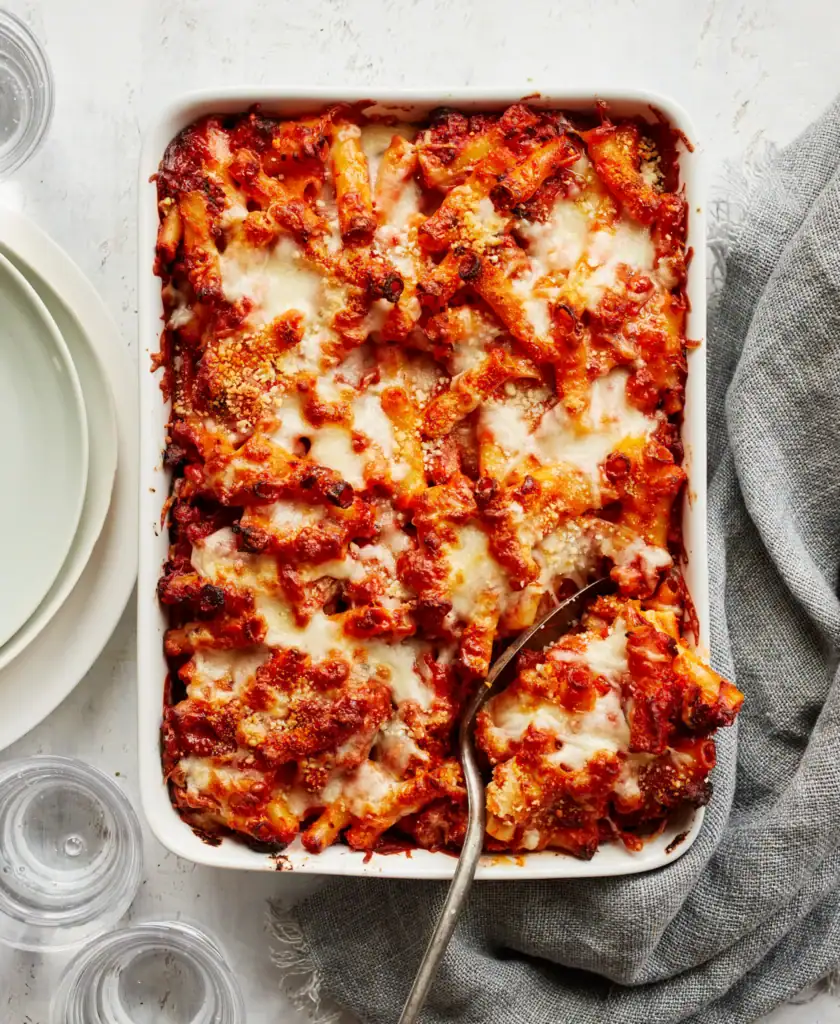 Make ahead freezer baked ziti for new moms