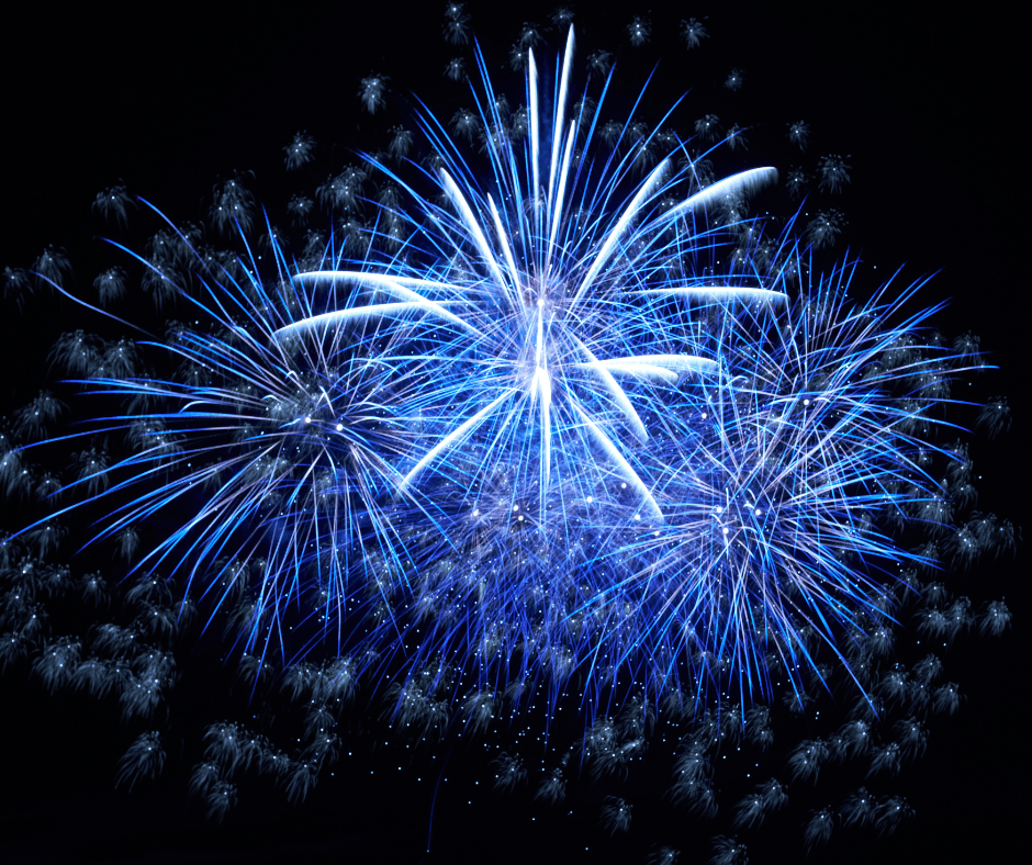 Gender reveal fireworks for summer gender reveal party.