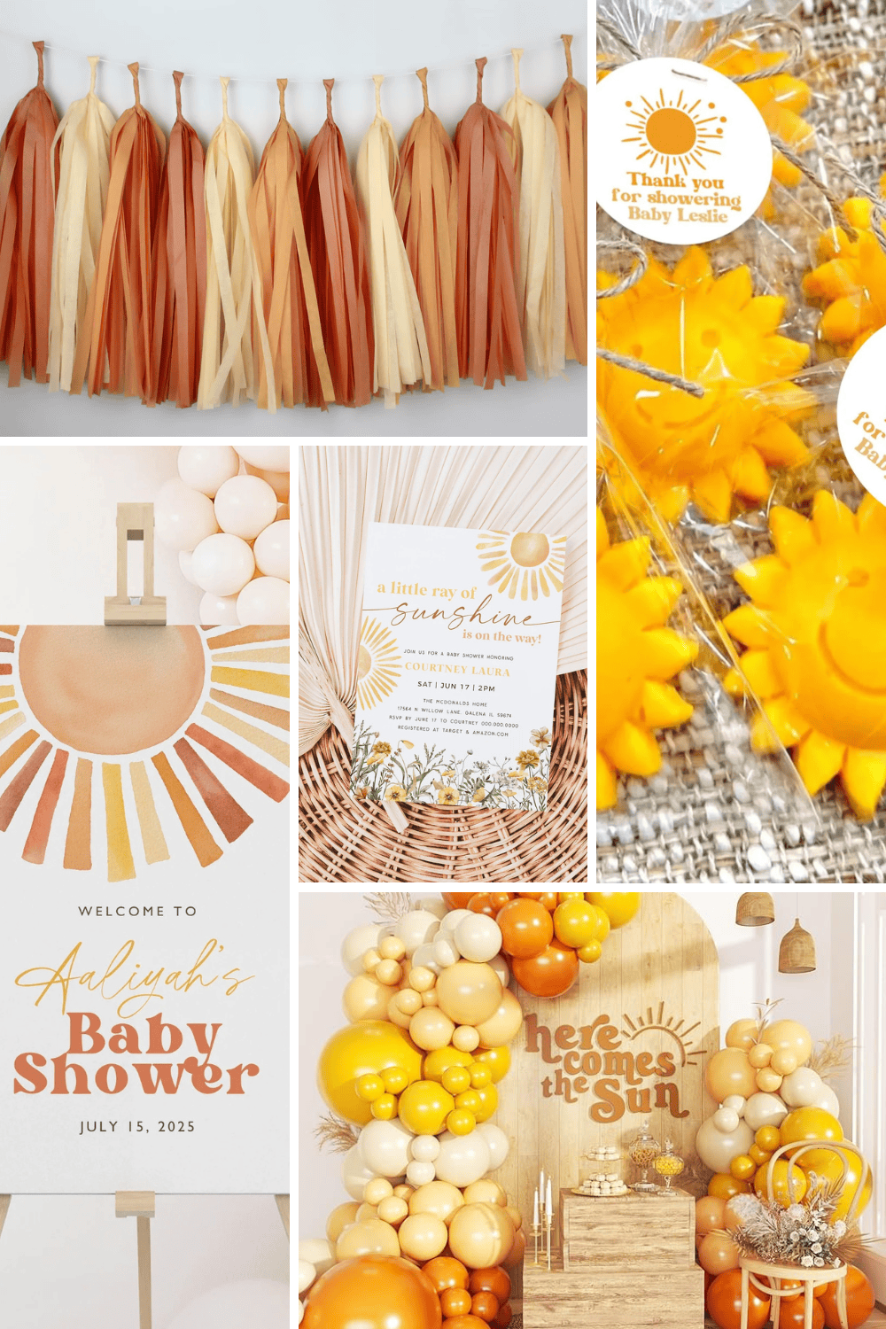 Here comes the sun baby shower theme decor.