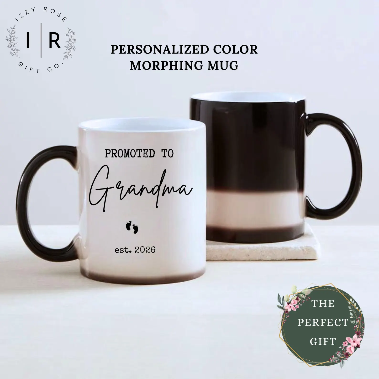 Heat changing pregnancy announcement mug.
