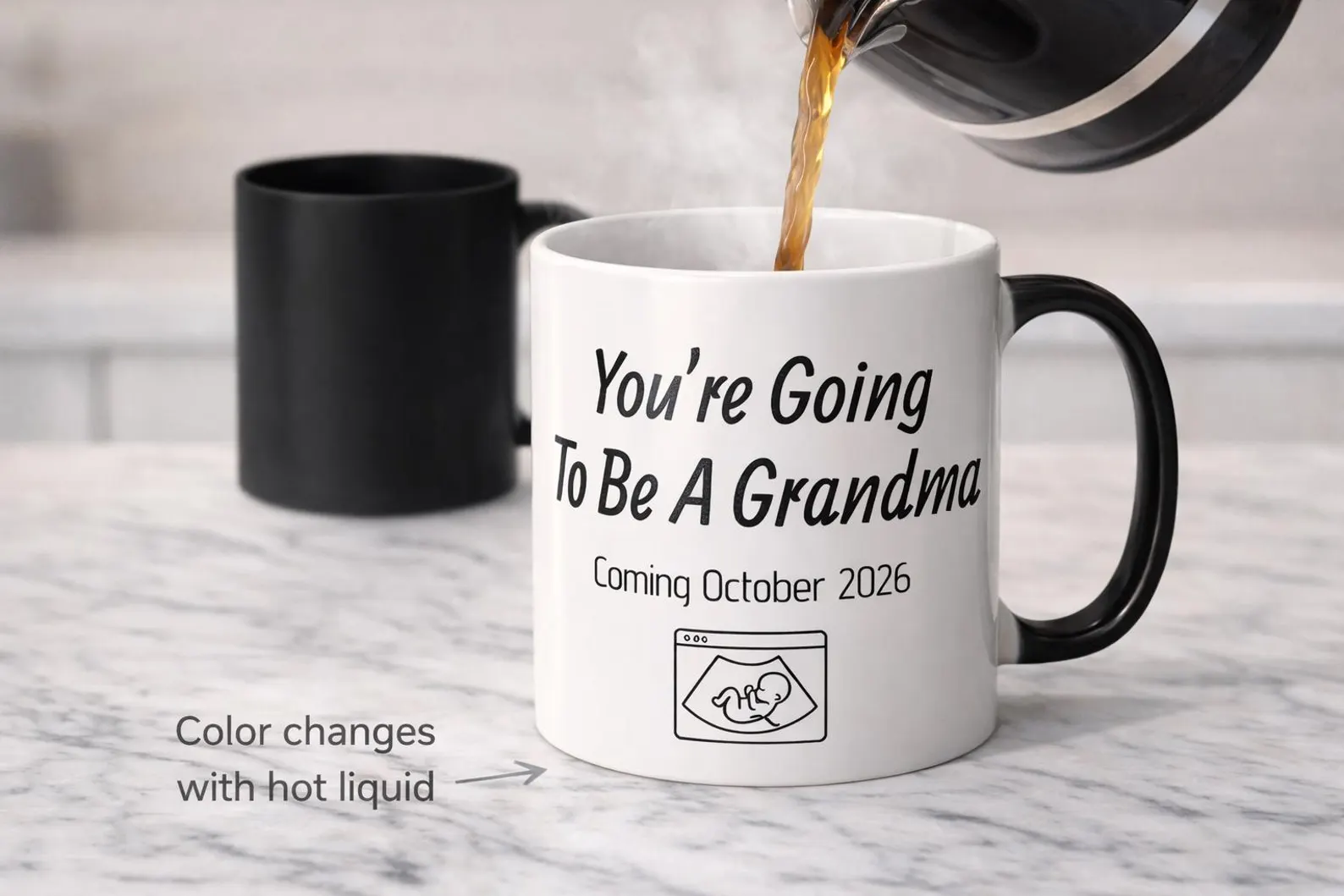 Color changing pregnancy announcement to parents mug