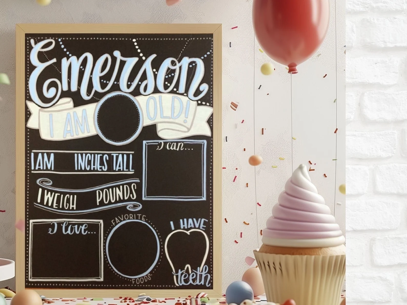 Reusable monthly baby milestone chalkboard.